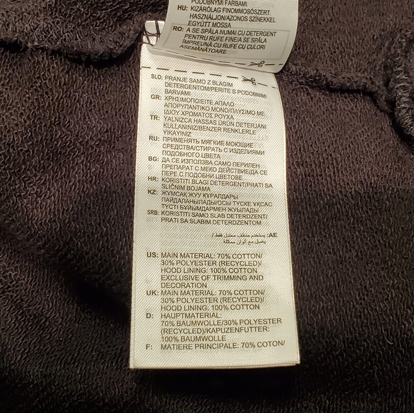 Adidas French Terry Melange Hoodie Black Grey Small - Picture 7 of 11